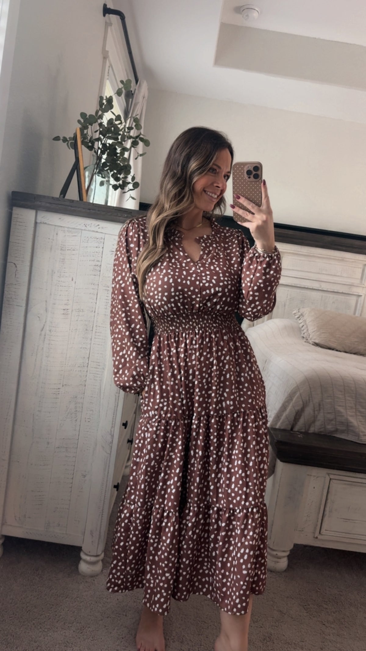 Smocked waist woven dress