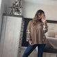 Mocha thermal knit top