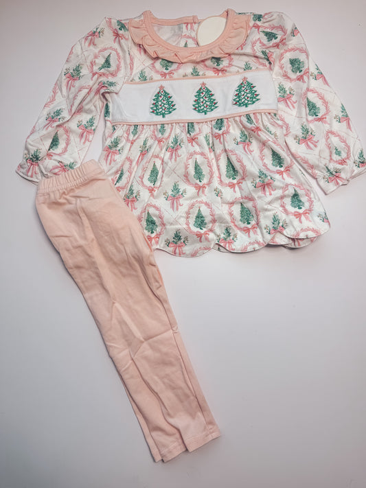 Pink tree embroidery set