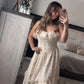Taupe ruffle dress
