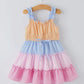 Gingham colorblock dress (A2)