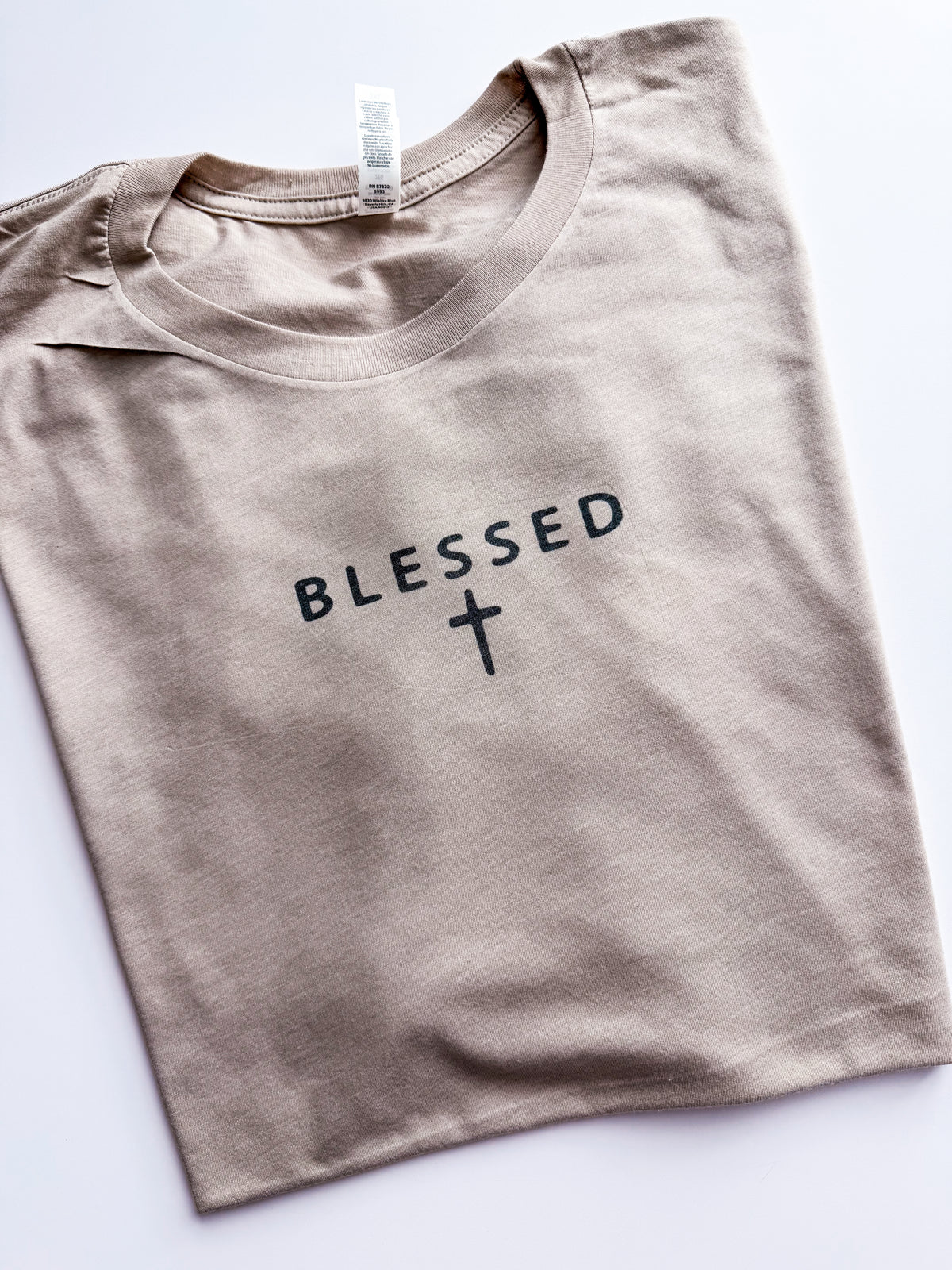 Tan blessed tee
