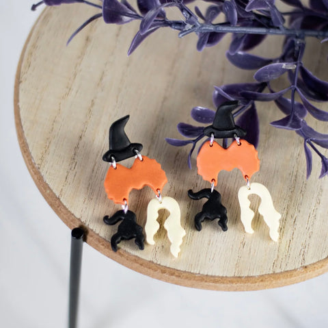 3 witch dangle earrings