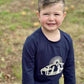 Nativity navy gingham