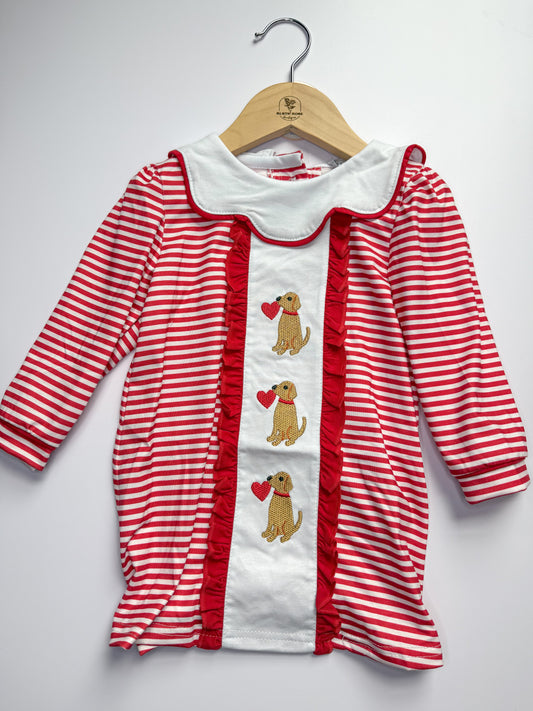 Red puppy dress
