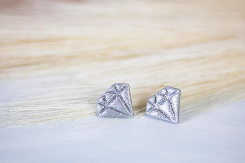 Diamond stud earrings