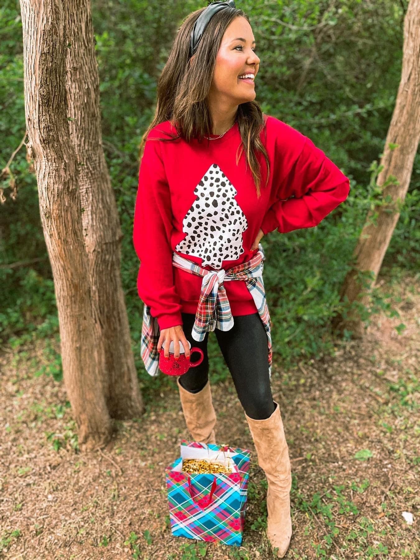 Red tree sweatshirt