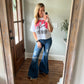 High rise denim bell bottoms